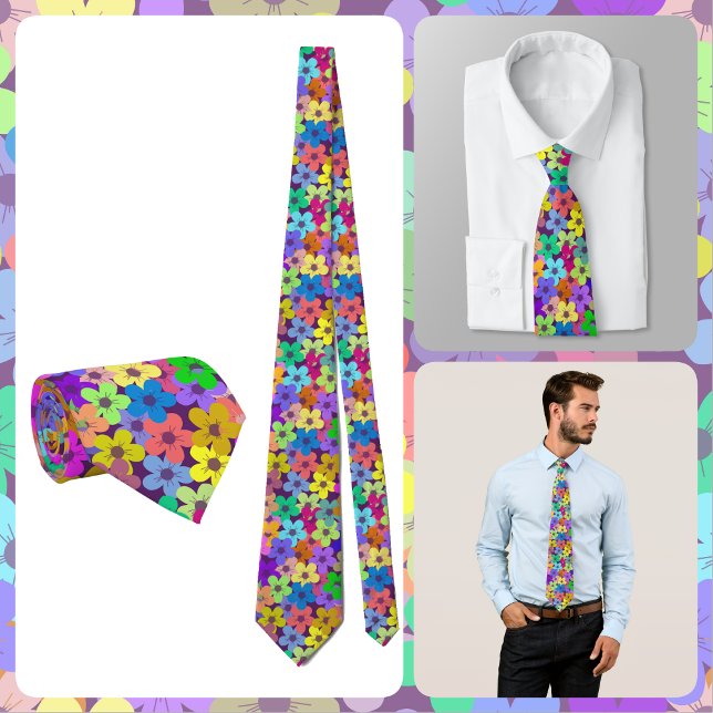 KRAWTATTE - Blumen in Regenbogenfarben Krawatte (Von Creator hochgeladen)