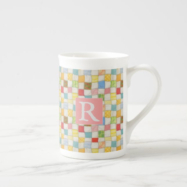 KRAZIERTE KNOCHENChina Tasse + Text / Rosa (Rechts)