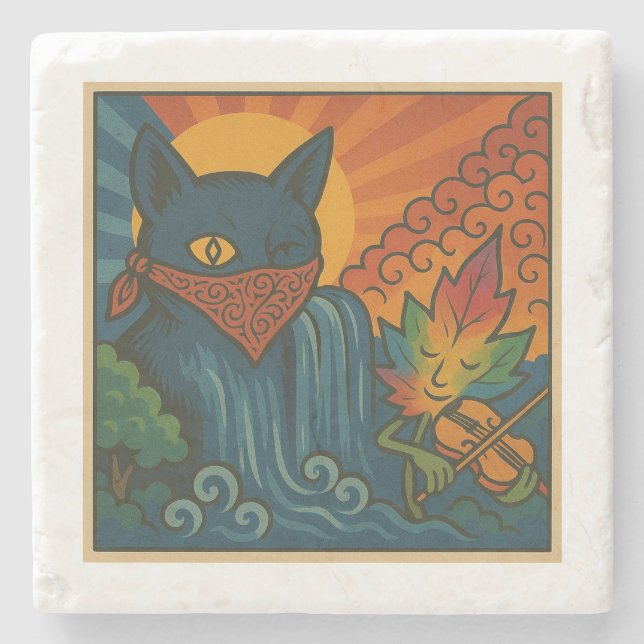 Krazy Kat Sunflower Untersetzer (Vorderseite)