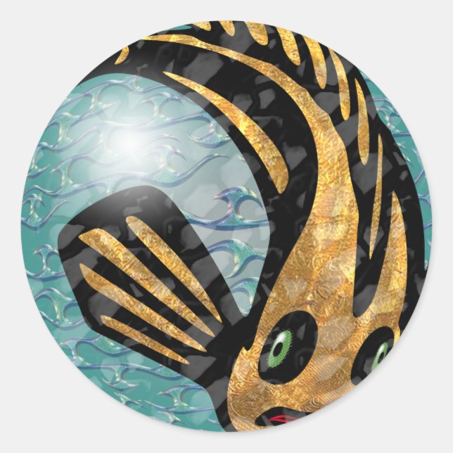 Krazy Koi (Round Stickers) Runder Aufkleber (Vorderseite)