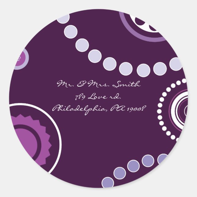 KRAZY POLKA DOT Astract Mariage Répondre Sticker j (Devant)