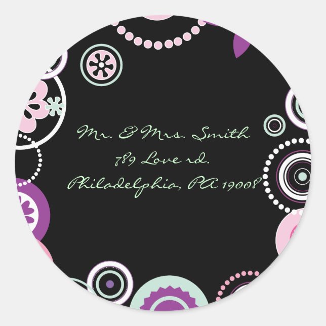 KRAZY POLKA DOT Astract Wedding Reply Sticker Sieg (Vorderseite)