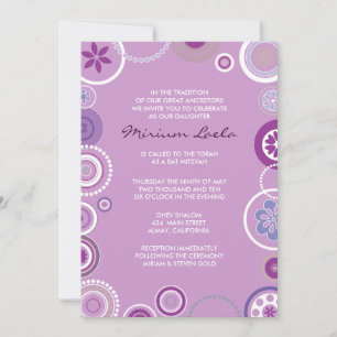 KRAZY POLKA DOT Bat Mitzvah Einladung Pink