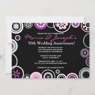 KRAZY POLKA DOT Mariage Anniversaire Invitation
