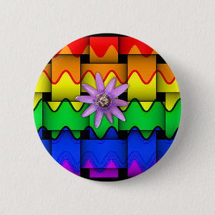 Krazy Regenbogen-Flagge Button