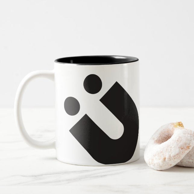 KREATIONEN TYP(O): Umlaut Ü Zweifarbige Tasse (Mit Donut)