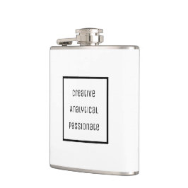 Kreativ, analytisch, leidenschaftlicher Vinyl umma Flachmann