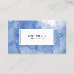 Kreativ Navy Blau Wasserfarbe Elegante Mode Visitenkarte