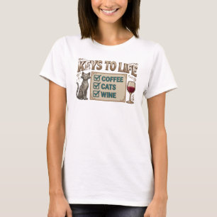 Kreativ Pink KAFFEE DANN WEIN Grafikdesign T-Shirt