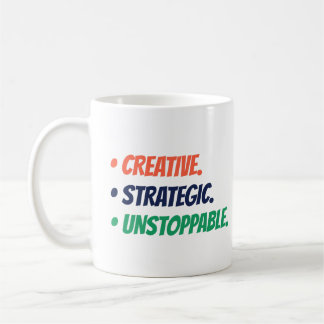 Kreativ strategisch unaufhaltsam | Boss Babe Gift Kaffeetasse
