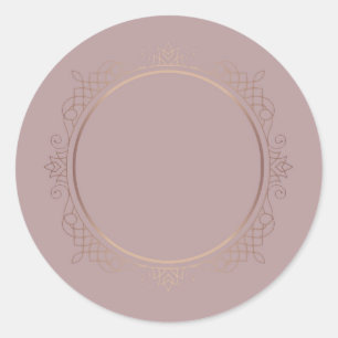 Kreativdesign Roségold Leere Vorlage Text Hinzufüg Runder Aufkleber
