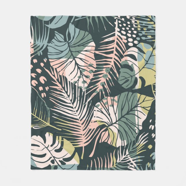 Kreative Abstract seamless pattern with tropical p Fleecedecke (Vorderseite)