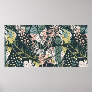 Kreative Abstract seamless pattern with tropical p Poster