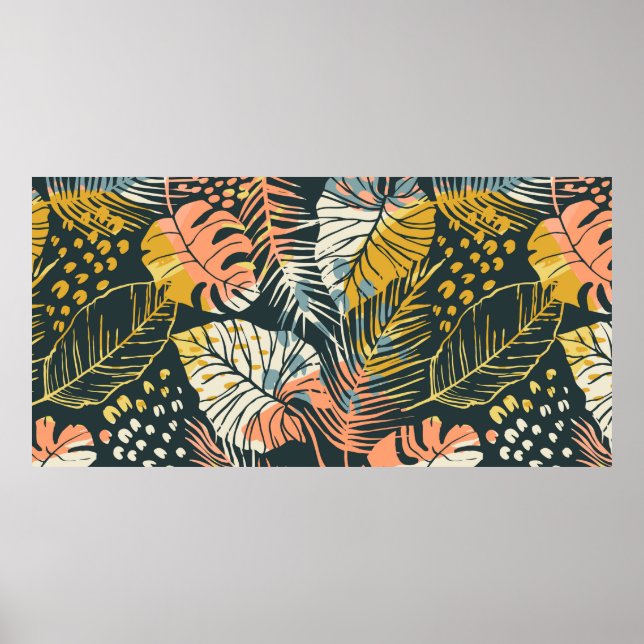Kreative Abstract seamless pattern with tropical p Poster (Vorne)
