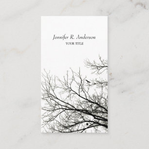 Kreative B&W Geschäftskarte der Baum-Silhouetten Visitenkarte