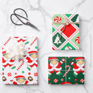 Kreative Baseball-Weihnachts-Geschenkverpackung Geschenkpapier Set