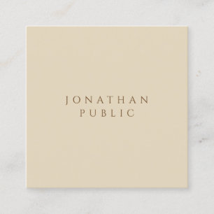Kreative Beige Einfache Vorlage Minimalistisch Mod Quadratische Visitenkarte