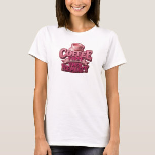 Kreative COFEE ERST DANN REALITÄT Mode Kunst T-Shirt