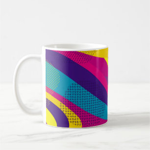 Kreative geometrische farbenfrohe helle Hintergrun Kaffeetasse