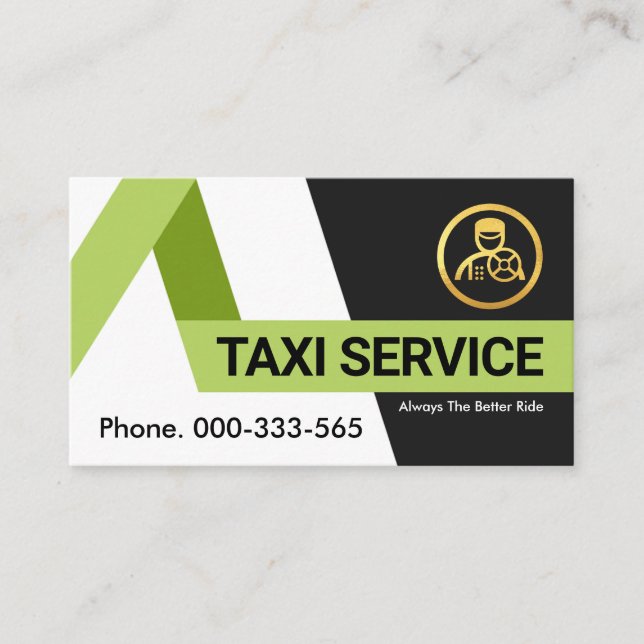 Kreative Grüne Taxiwege Visitenkarte (Vorderseite)