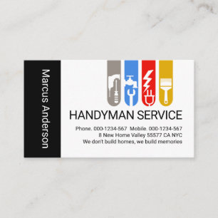 Kreative Handwerker-Tools Tab Heimreparaturen Visitenkarte