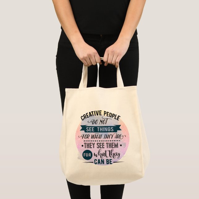 Kreative Leute zitieren Lebensmitteltaschen Tragetasche (Vorderseite (Produkt))