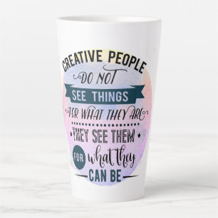 Kreative Leute zitieren Word Art Milchtasse