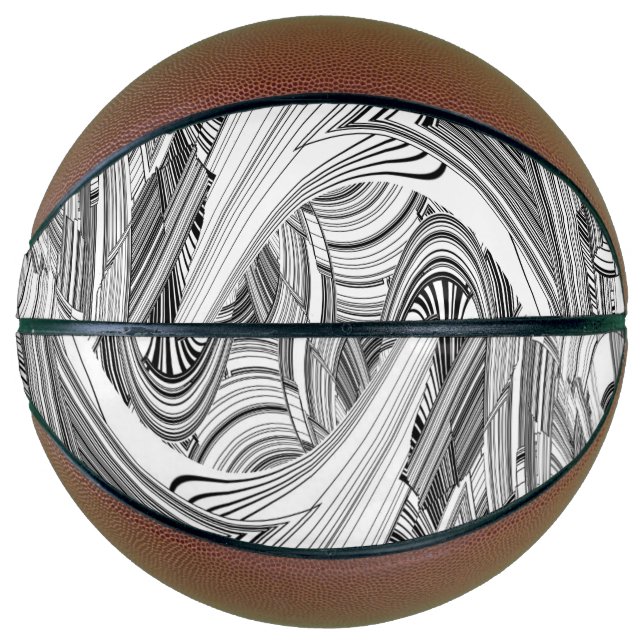 Kreative Moderne Kunst Schwarz und Weiß Basketball (Vorderseite)