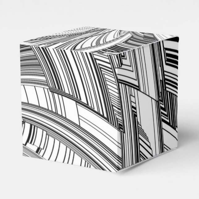 Kreative Moderne Kunst Schwarz und Weiß Geschenkschachtel (Vorderseite)