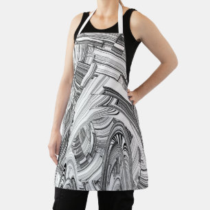Kreative Moderne Kunst Schwarz und Weiß Schürze
