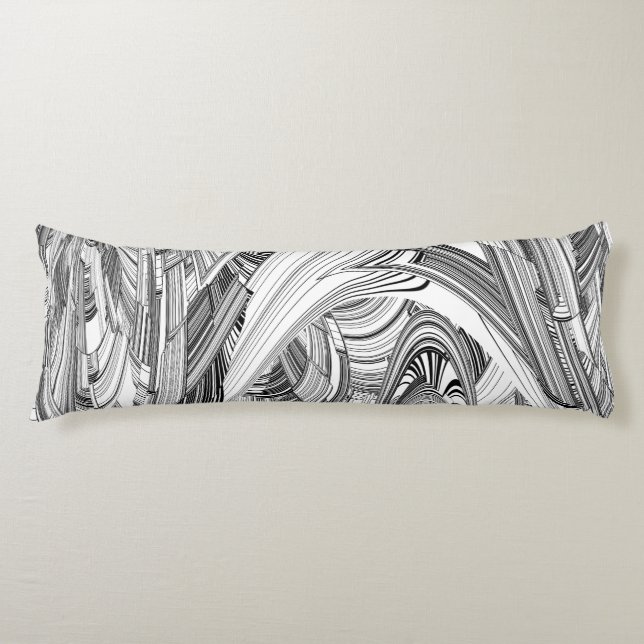 Kreative Moderne Kunst Schwarz und Weiß Seitenschläferkissen (Vorderseite)