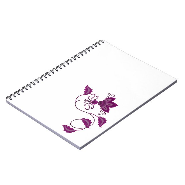 KREATIVE MODERNE LILA BLUME ART GIFT NOTIZBLOCK (Linke Seite)