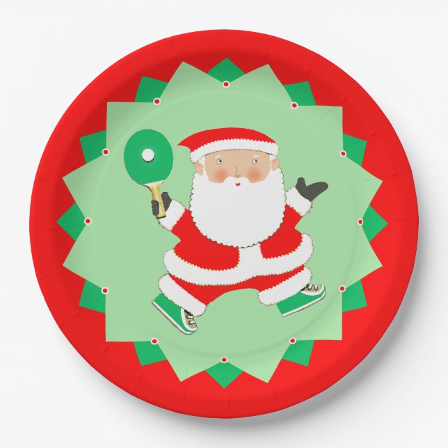 Kreative Ping-Pong-Feier Pappteller (Vorderseite)