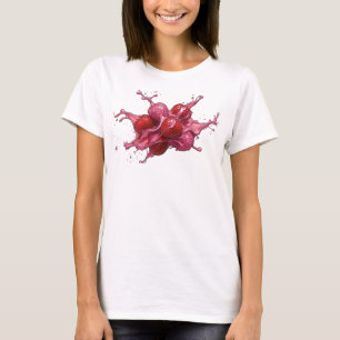 Kreative rote abstrakte Erdbeeren T-Shirt