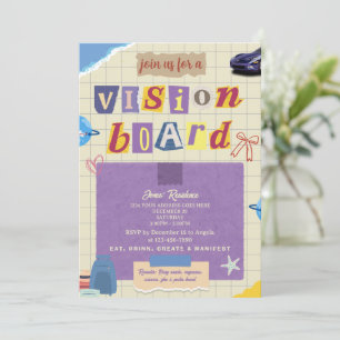 Kreative Scrapbook-Vision-Board-Party für Mädchen Einladung