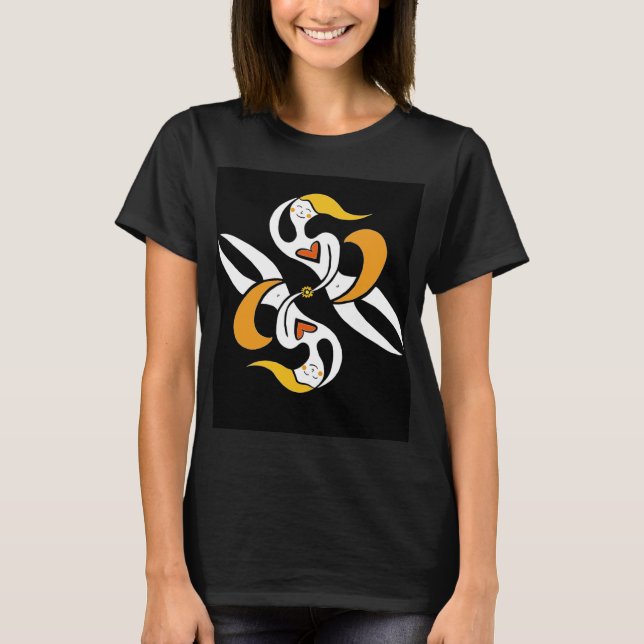 Kreative Spirituosen im Orange T-Shirt (Vorderseite)