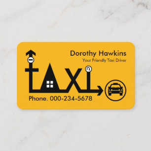 Kreative Taxifahrtrichtung Richtungswegweisung Visitenkarte