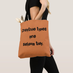 "Kreative Typen sind selten reif" orangefarbene Ta Tasche