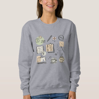 Kreative Werkzeuge & Icons Collage – Handgezeichne Sweatshirt