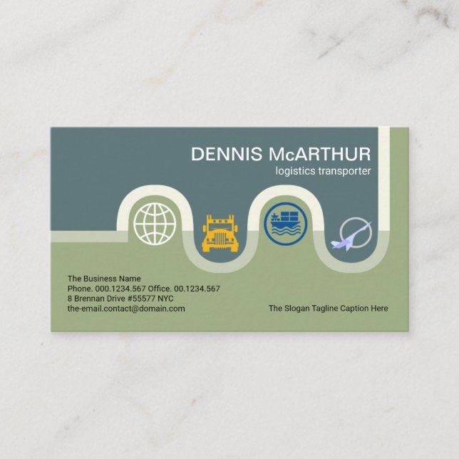 Kreative Windung Road Map Logistic Art Icons Visitenkarte (Vorderseite)