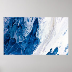 Kreativer abstrakter handgemalter Hintergrund, Wal Poster