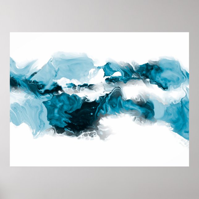 Kreativer abstrakter handgemalter Hintergrund, Wal Poster (Vorne)