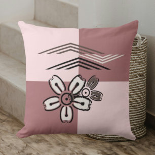 Kreativer abstrakter rosa Kirschblüten-Wurfkissen Kissen