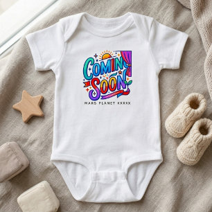 Kreativer Baby-Coming-Soon-Schwangerschaftsankündi Baby Strampler