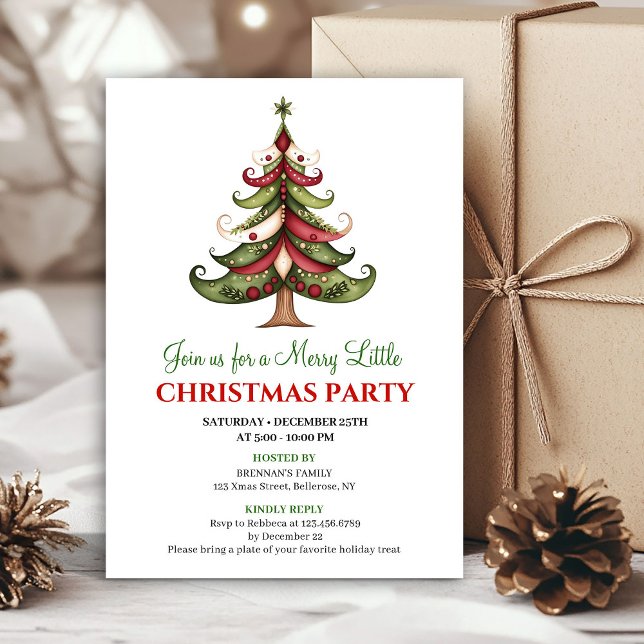 Kreativer Designer-Weihnachtsbaum-Weihnachtseinlad Einladung (Creative designer Christmas tree Christmas invite)