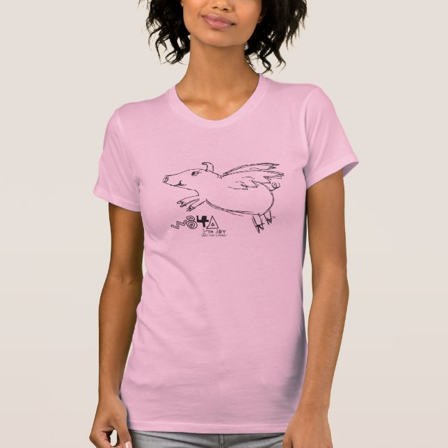 Kreativer Fliegen-Schwein-T - Shirt am besten für, (Vorderseite)