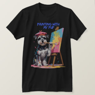 Kreativer Hund – Der künstlerische Zwergschnauzer T-Shirt