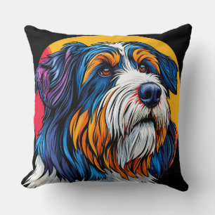 🌸 Kreativer Hund Farbige Kunst Gemütlicher Heimst Kissen