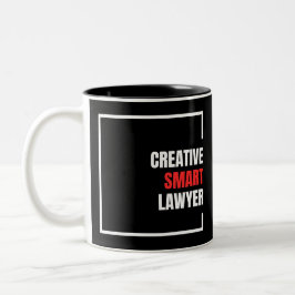 kreativer intelligenter Anwalt, weiß und rot Zweifarbige Tasse