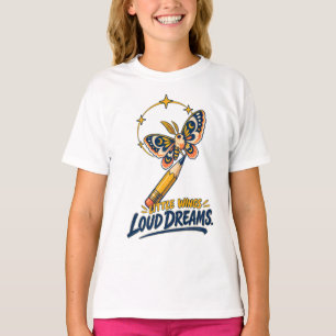 Kreativer Studentenschmetterling Bleistift Träume T-Shirt